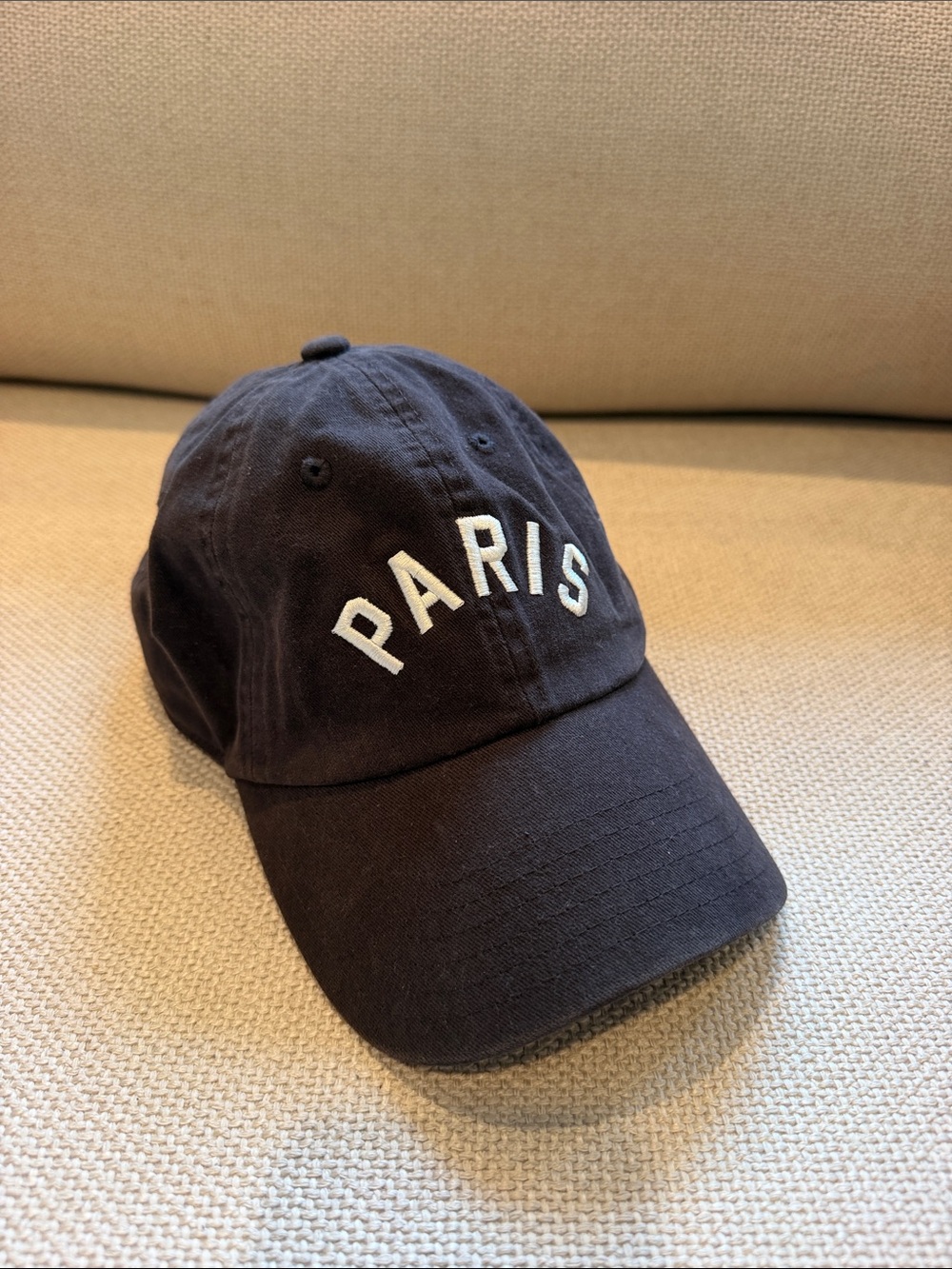 Anthropologie Black 'Paris' Embroidered Baseball Cap